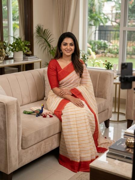 Astitva linen cotton saree b2b wholesale clothing india